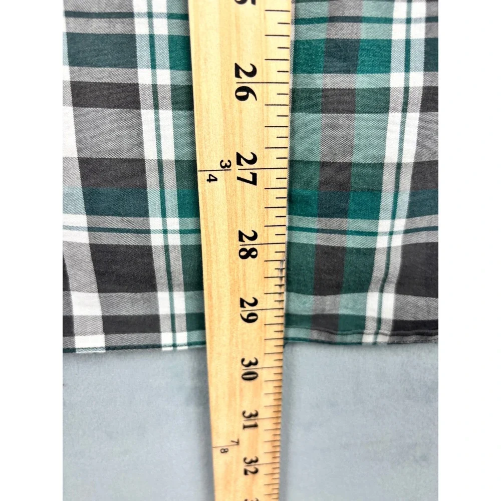 Wrangler Outdoor Mens Green Black Plaid Long Sleeve Button Down Shirt NWP25JB L
